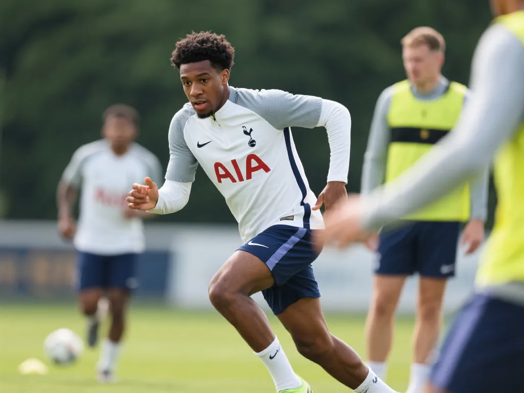 马蒂斯·泰尔在热刺训练中